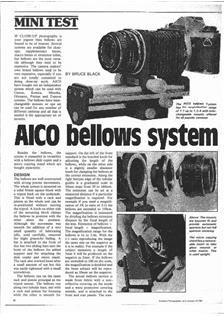 Aico Ltd Lenses - misc manual. Camera Instructions.